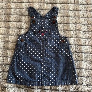 Baby Girl Polka Dot Denim Jumper